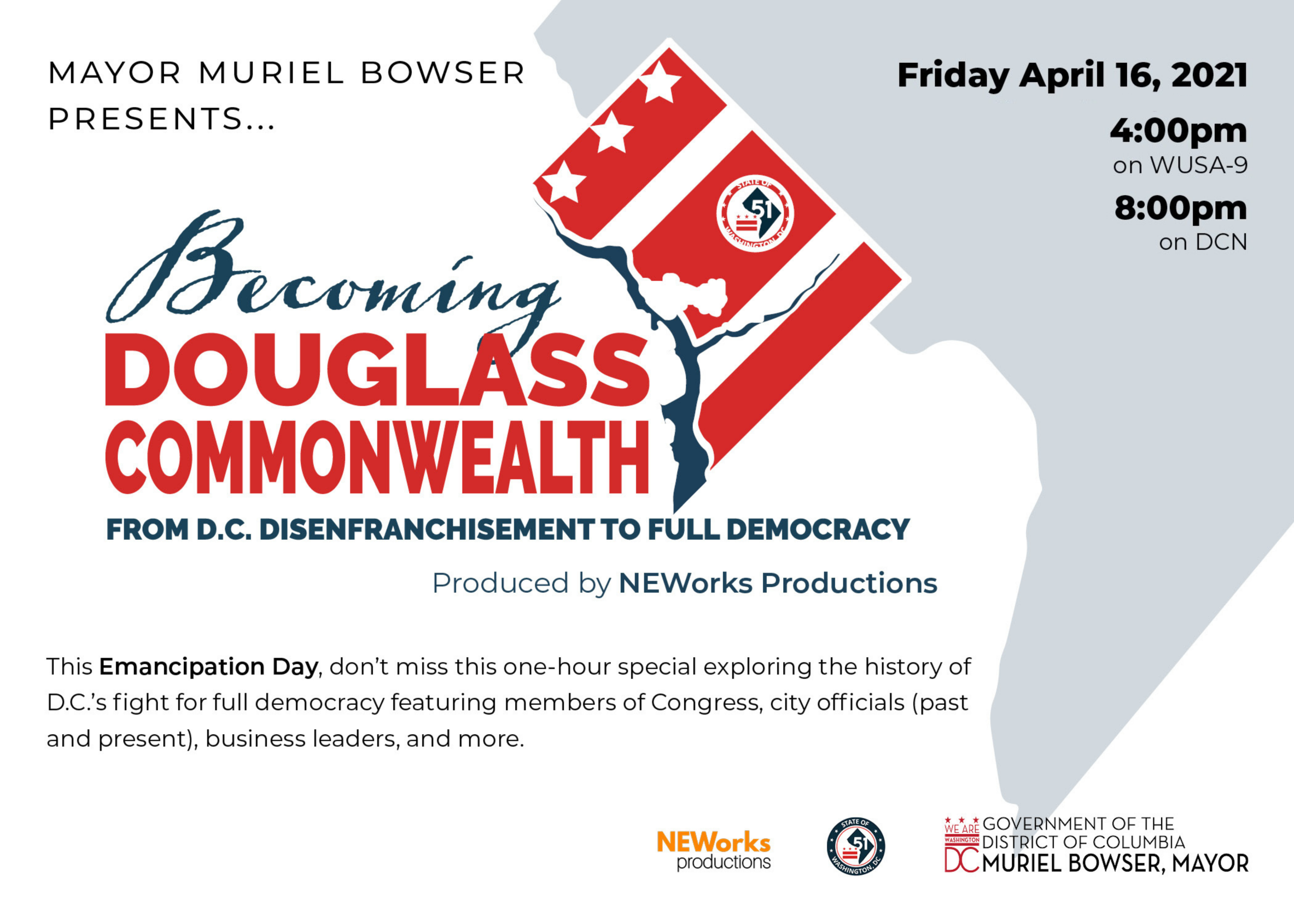Mayor Muriel Bowser Presents….Becoming Douglass Commonwealth From D.C. Disenfranchisement to Full Democracy